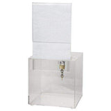 SBB-66-H: 6 Square Acrylic Locking Ballot Box w/Removable Header